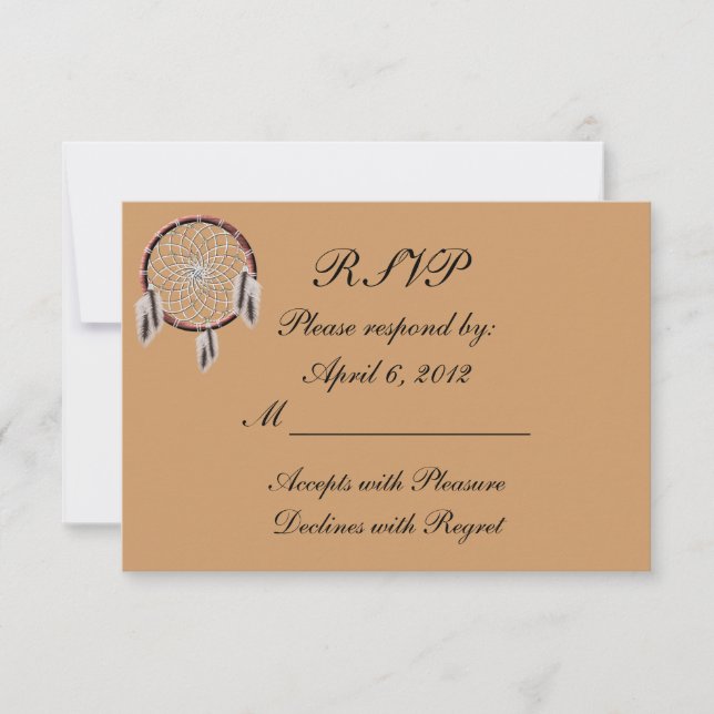 KRW Dreamcatcher Native American Wedding RSVP (Anverso)