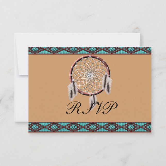 KRW Dreamcatcher Native American Wedding RSVP (Anverso)
