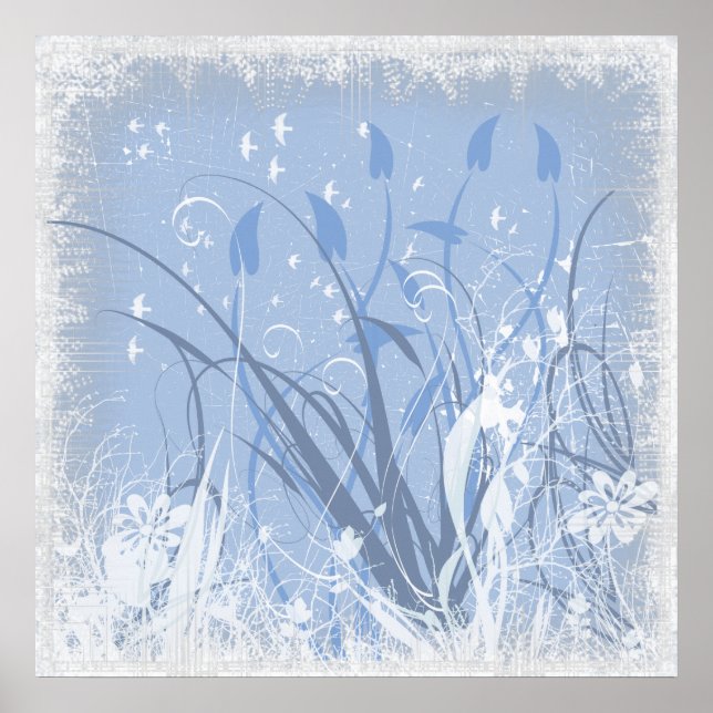 KRW Grunge en azul Toma 2 Posters (Frente)