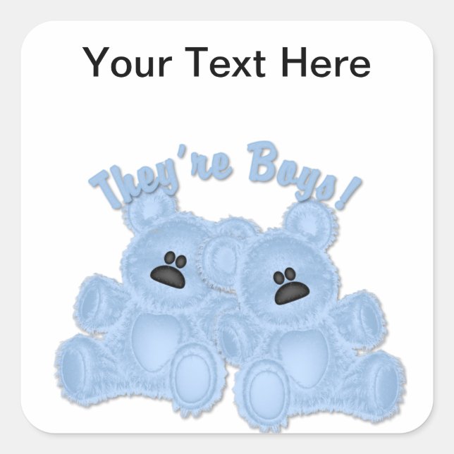 KRW Son niños Pegatinas de osito de peluche azul (Anverso)