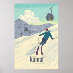 Kühtai Tirol Austria Resort de Esquí Póster de Via