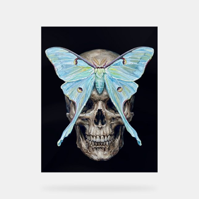 kull y Luna Moth — Póster Impasto Memento Mori (Anverso)