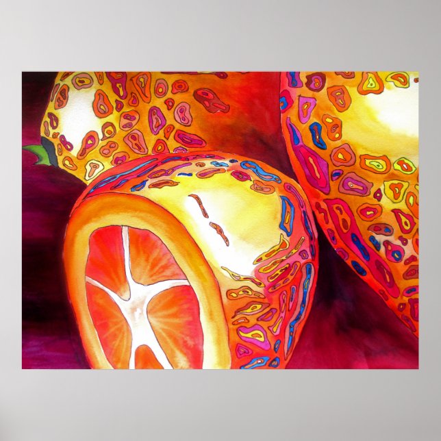 kumquats naranjas Arte acuarela de frutas de la vi (Frente)