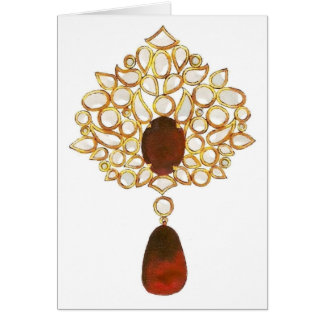 Kundan y ruby brooch