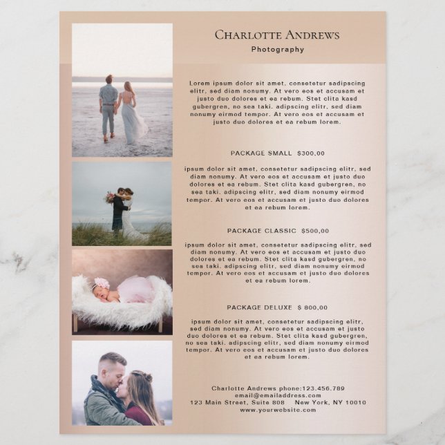 Kundenspezifischer Foto PreisListen Flyer (Anverso)