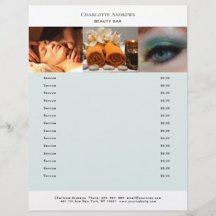 Kundenspezifischer Foto PreisListen Salon Flyer