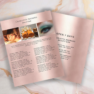 Kundenspezifischer Foto PreisListen Salon Flyer