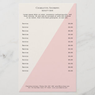 Kundenspezifischer PreisListen Salon Flyer