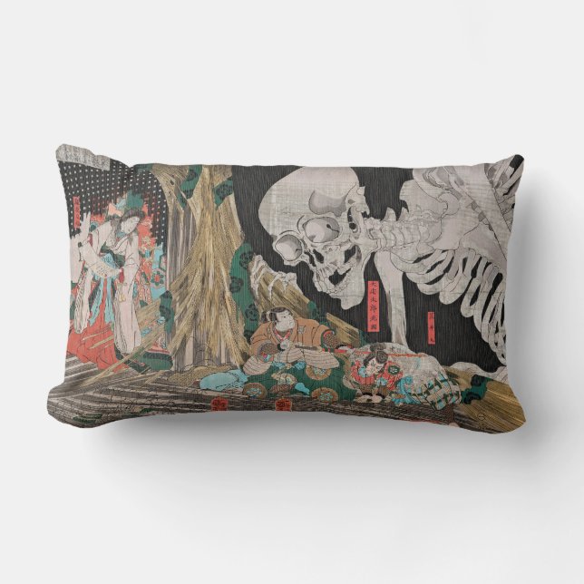 Kuniyoshi Espectro de Esqueleto Almohada Lumbar (Anverso)