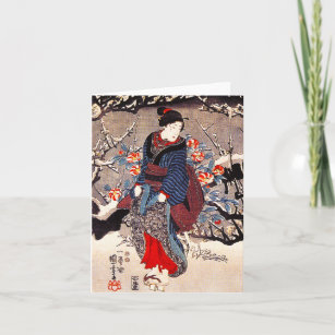 Kuniyoshi tarjeta de notas para mujeres