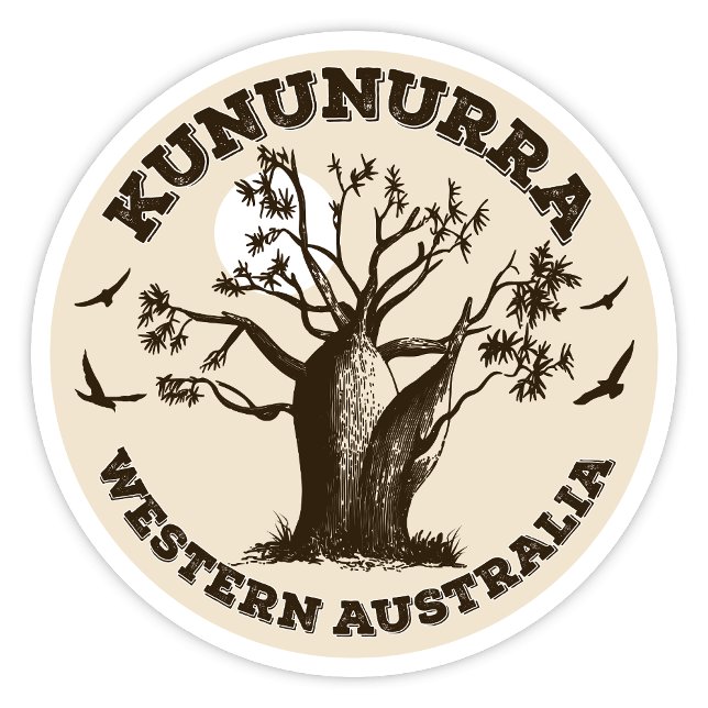 Kununurra, Pegatina de Boab de Australia Occidenta (Kununurra Western Australia Round Boab Sticker)