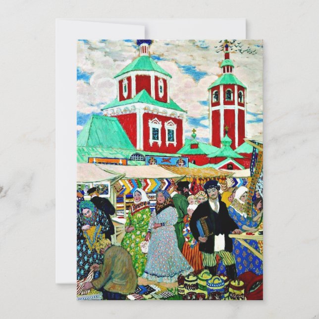 Kustodiev - En la Feria, pintura artística fina (Anverso)
