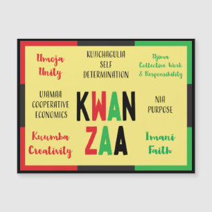 Kwanzaa moderno 7 Principios Verde Rojo Negro