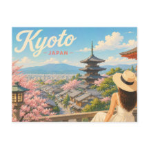 Kyoto - Japón La Señora del Sombrero Tarjeta Posta