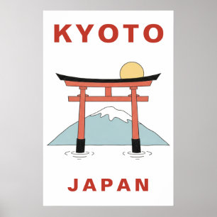 Kyoto Japón Puerta Torii Arte Minimalista Viajes