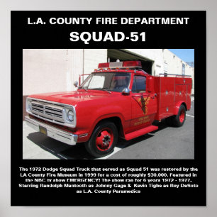 L.A. Impresión del departamento Squad-51 del fuego