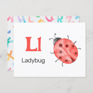 L es para Ladybug - Tarjeta Flash Alphabet