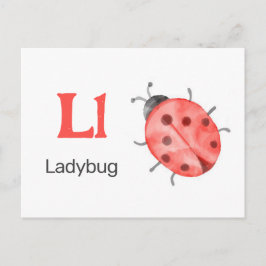 L es para Ladybug - Tarjeta Flash Alphabet
