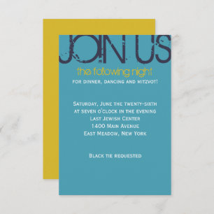 L Monograma Barra inicial Bat Tarjeta Fiesta Mitzv