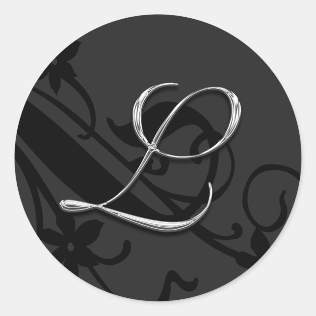 L Monograma Boda Pegatina de Sello para sobres (Anverso)