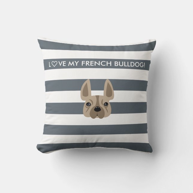 ¡L♡VE MI BULLDOG FRANCÉS! ALMOHADA DECORATIVA (Anverso)