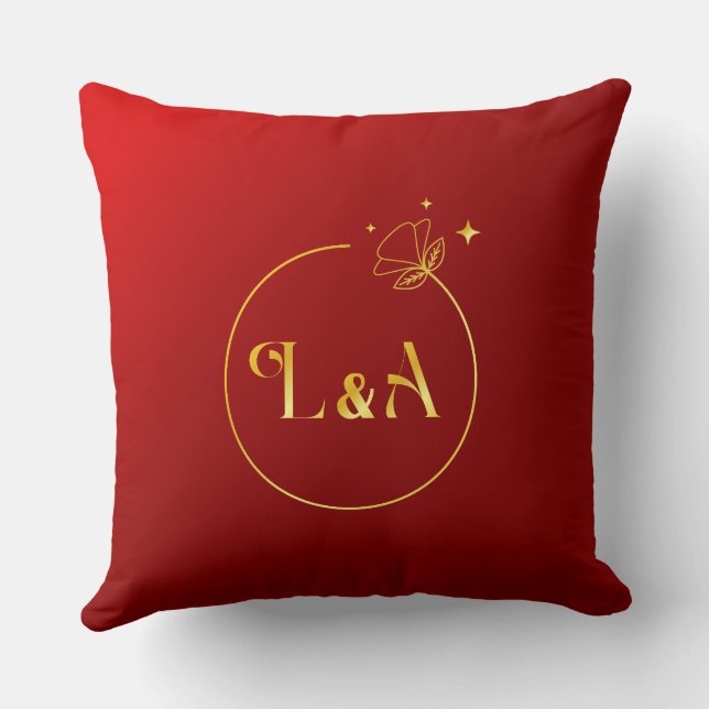 L y A Oro metálico y almohada roja real (Reverso )