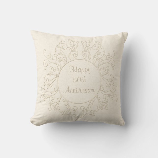 La 50.a almohada personalizada del aniversario (Anverso)