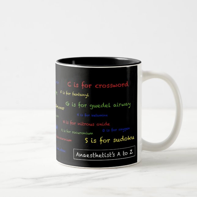 La A del Anaesthetist a taza de Z - negro (Derecha)