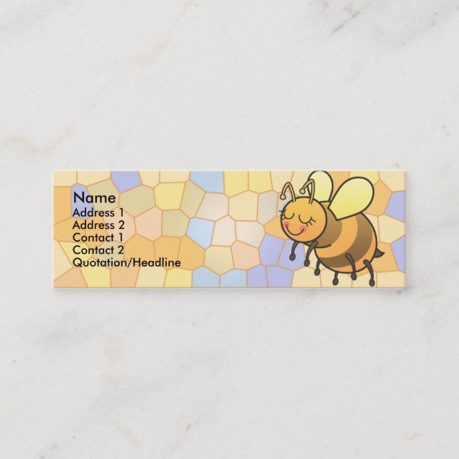 La abeja ocupada embroma tarjetas flacas del (Anverso)