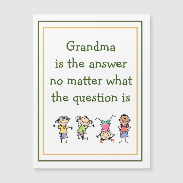 La abuela es la respuesta a la cita de los niños d (Anverso)