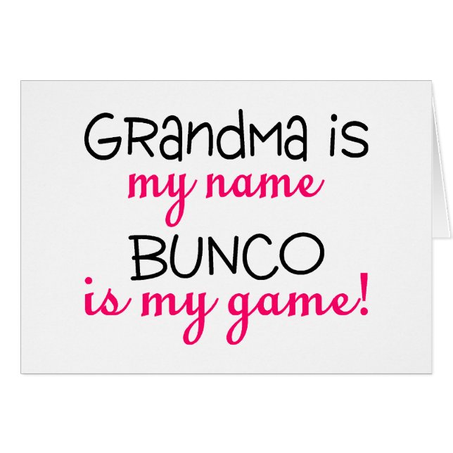La abuela es mi Bunco conocido es mi juego (Anverso (Horizontal))