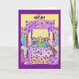 La abuela lee a los niños, tarjeta de felicitación