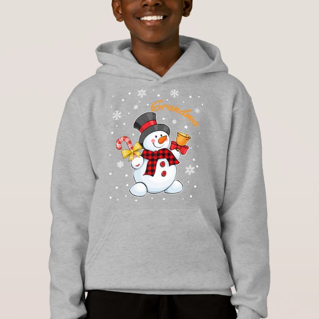 La abuela Snowman Candy Cane Navidades rojos (Anverso)