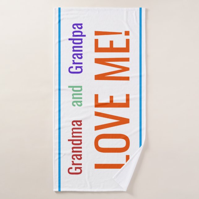 La abuela y el abuelo me aman (Toalla de baño)