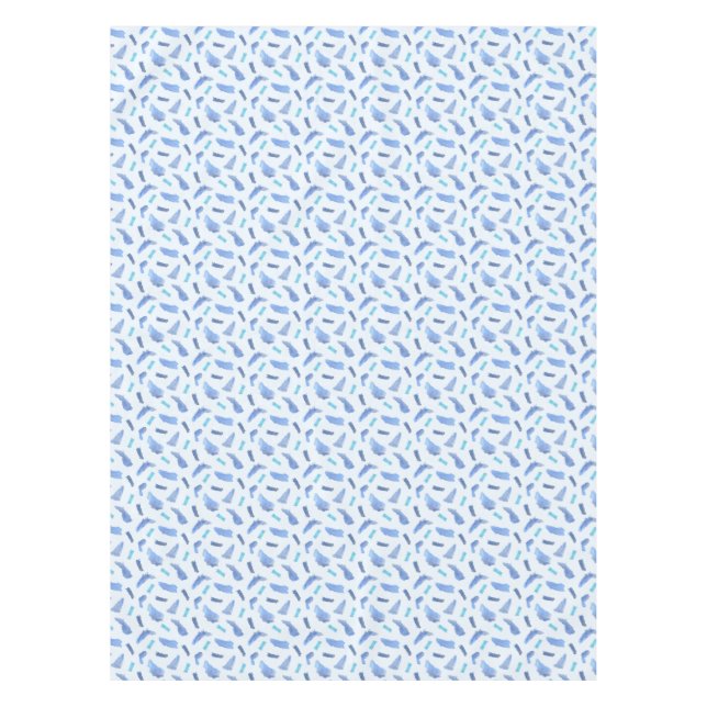 La acuarela azul mancha el mantel 52" x 70" (Anverso)