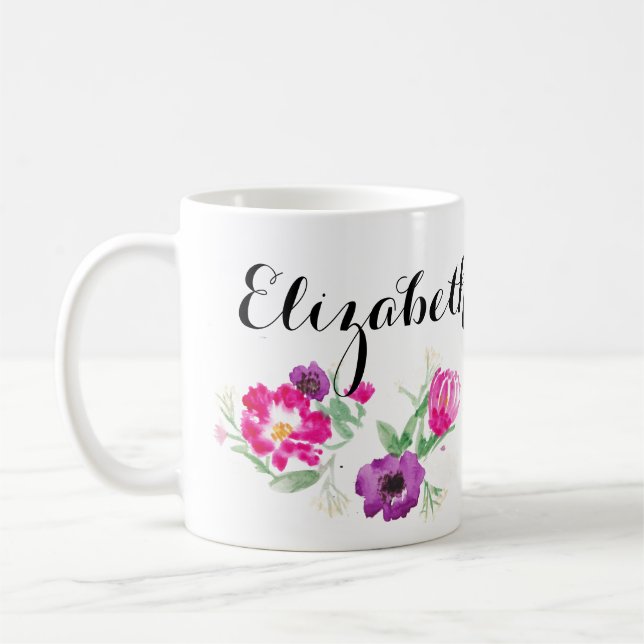 La acuarela de encargo florece la taza conocida (Izquierda)