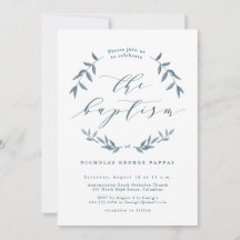 La acuarela deja una invitación al bautismo azul