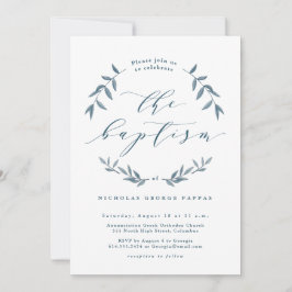 La acuarela deja una invitación al bautismo azul