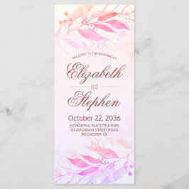 La acuarela magenta deja programas de matrimonio f