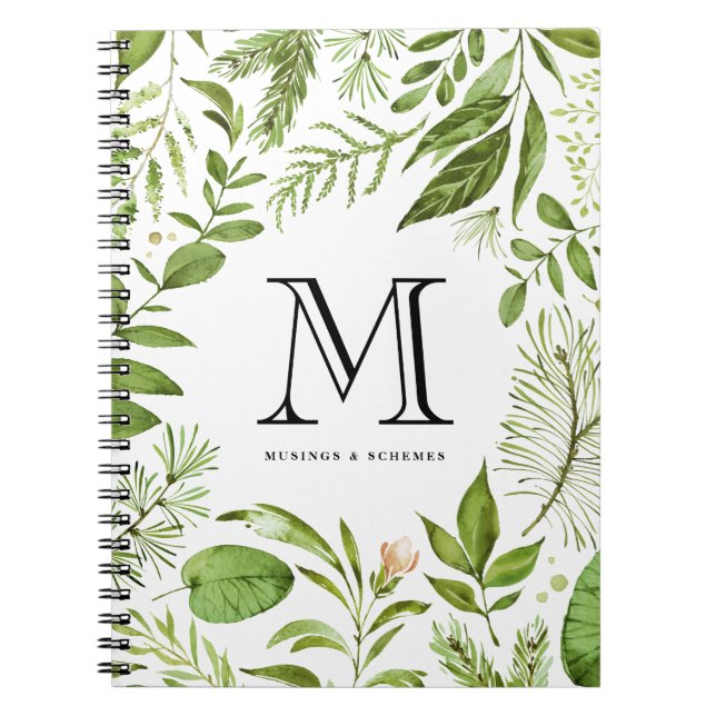 La acuarela sale del cuaderno floral del monograma (Frente)
