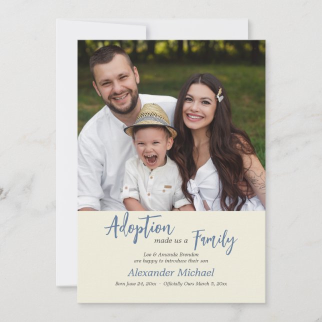 La Adopción Nos Hizo Una Invitación Familiar (Anverso)