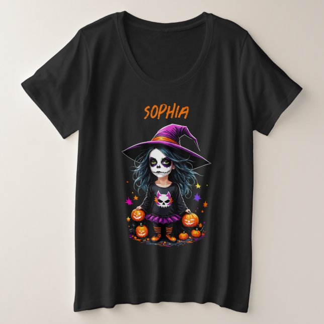 La adorable bruja de Halloween de Kawaii (Anverso del diseño)