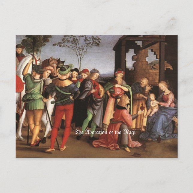 La adoración de la postal magi (Anverso)