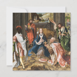 La adoración de la tarjeta de vacaciones Magi-Jesu