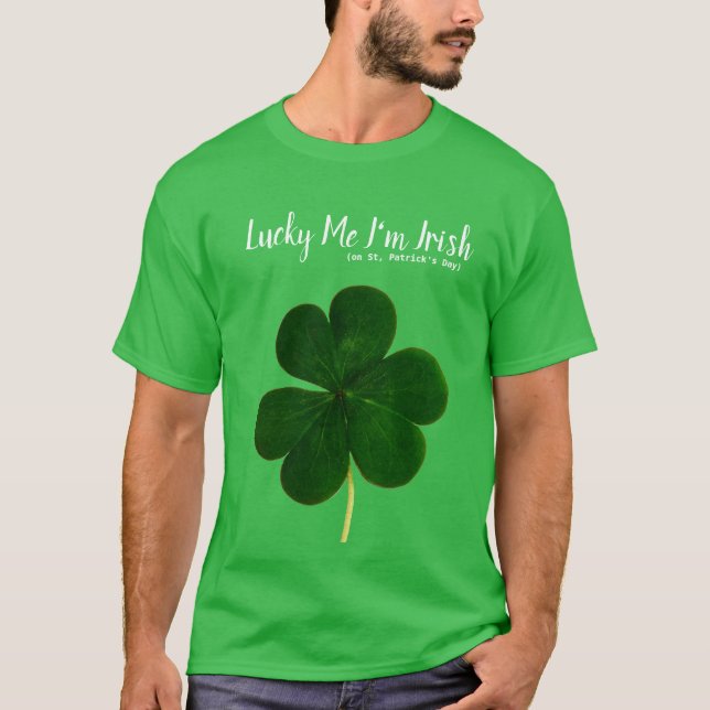 La afortunada camiseta verde Shamrock del Día de S (Anverso)