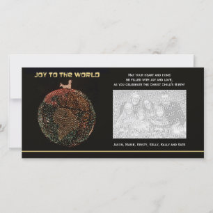 La alegría de la carta de fotos de Navidad religio
