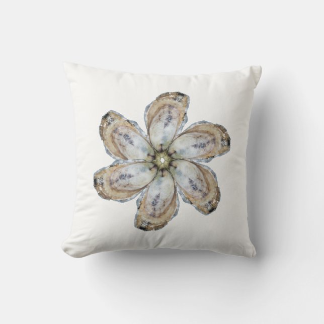 La almohada blanca de la flor de la ostra - diseñe (Anverso)