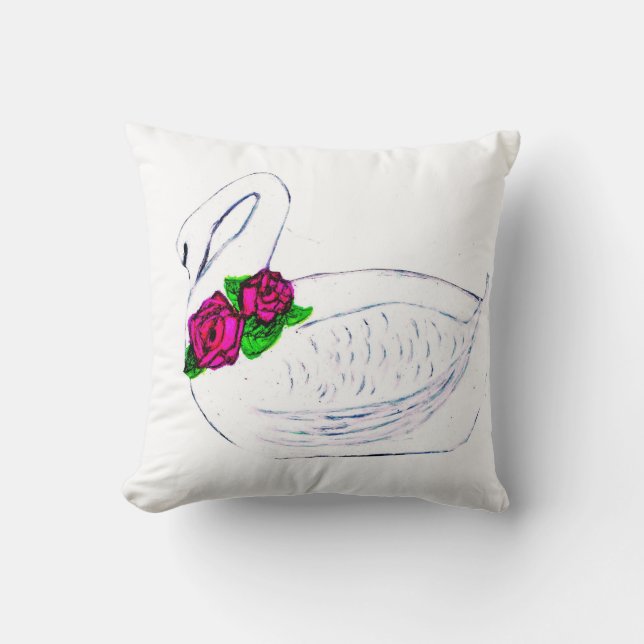 LA almohada BLANCA DE SWAN (Anverso)