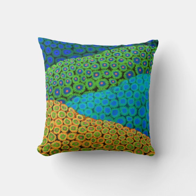 La almohada coralina suave del arte de Zoanthid (Anverso)