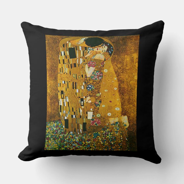 La almohada de arte "El beso" de Gustav Klimt (Anverso)